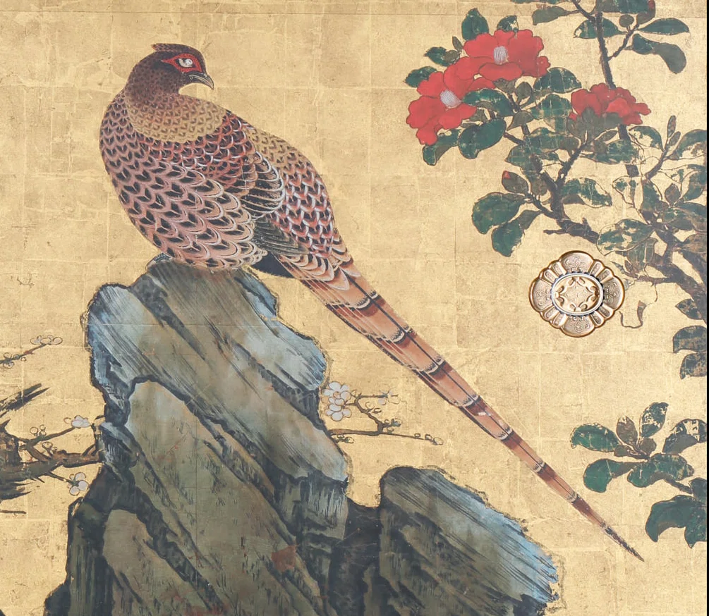妙心寺展」出品作④ 狩野山楽・山雪《梅花遊禽図襖》江戸時代 17世紀