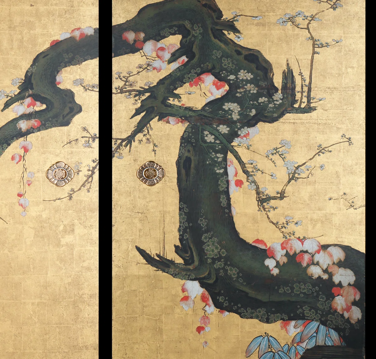 妙心寺展」出品作④ 狩野山楽・山雪《梅花遊禽図襖》江戸時代 17世紀