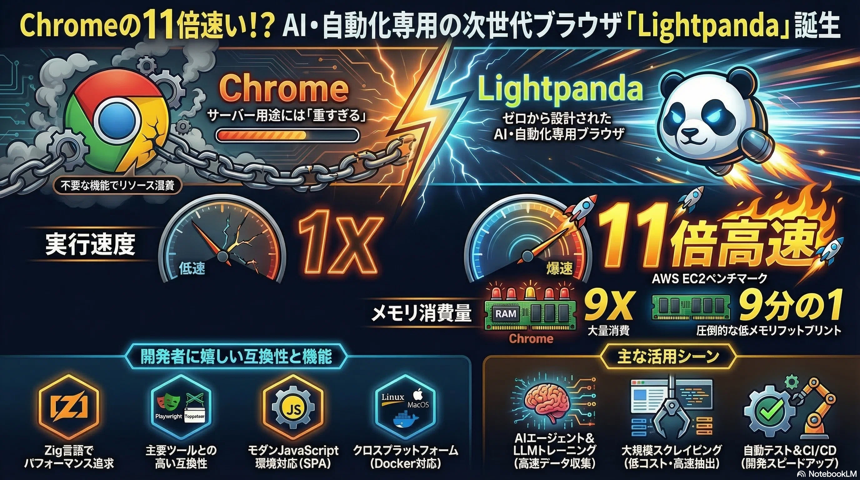 Lightpanda：新しい自動化向けのBrowserだー！Zigで書かれたBrowserは