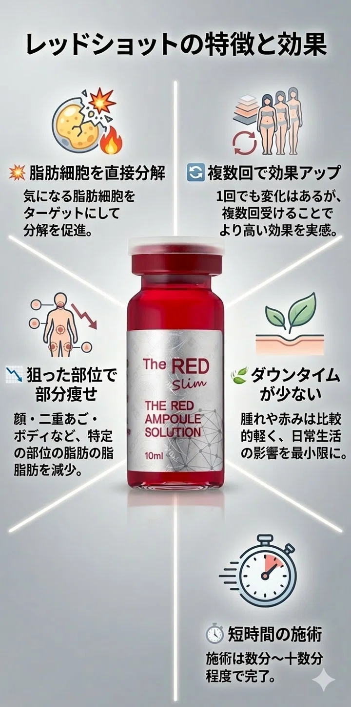 脂肪分解剤RED SHOT《レッドショット》って何？｜【美容×疲労回復】を