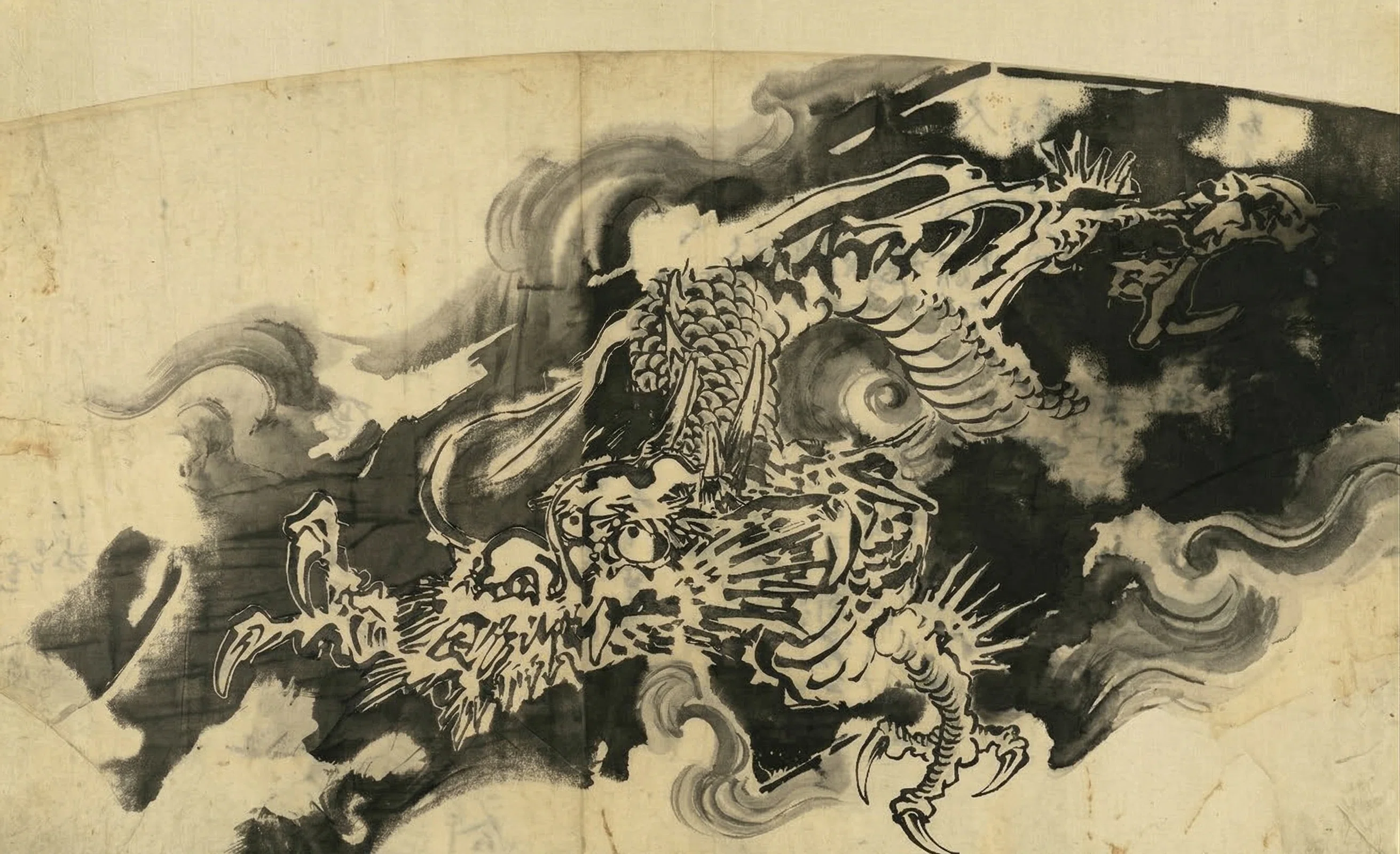 春篁/龍頭観音図/龍上観音図/布袋屋掛軸HI-782 河鍋暁斎の《龍頭観音》を見ていたら、戸隠神社の天井画を再現したく