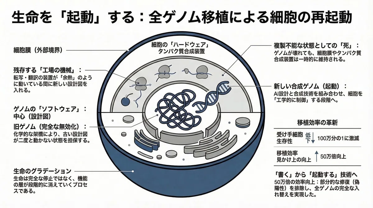 死んだ細胞は、本当に終わりなのか? 合成ゲノムが“再起動”した生命の