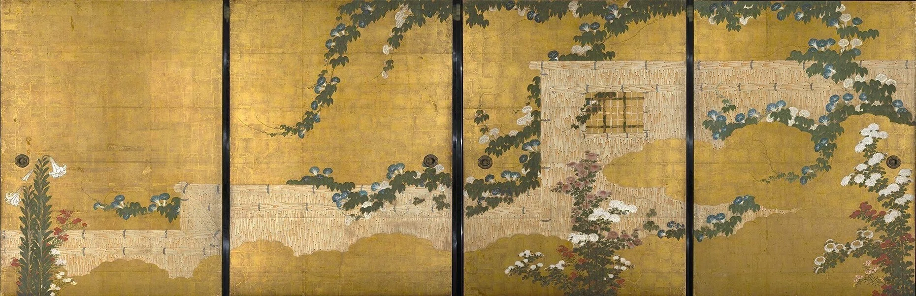 妙心寺展」出品作⑤ 狩野山楽・山雪《朝顔図襖》江戸時代 京都 天球院
