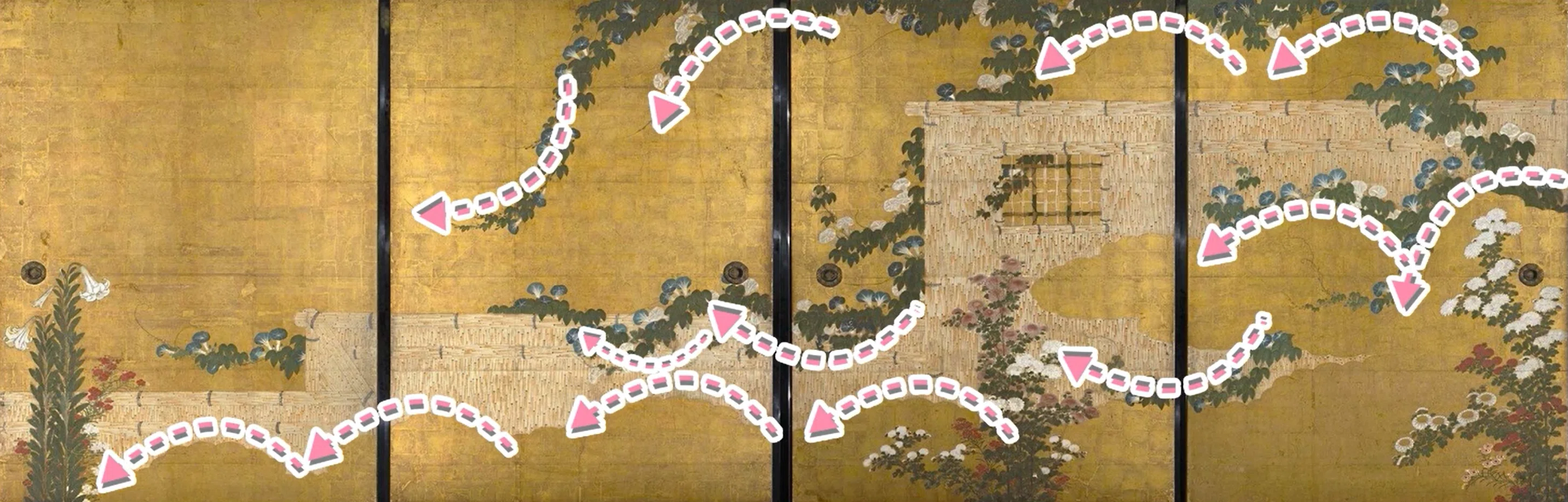 妙心寺展」出品作⑤ 狩野山楽・山雪《朝顔図襖》江戸時代 京都 天球院