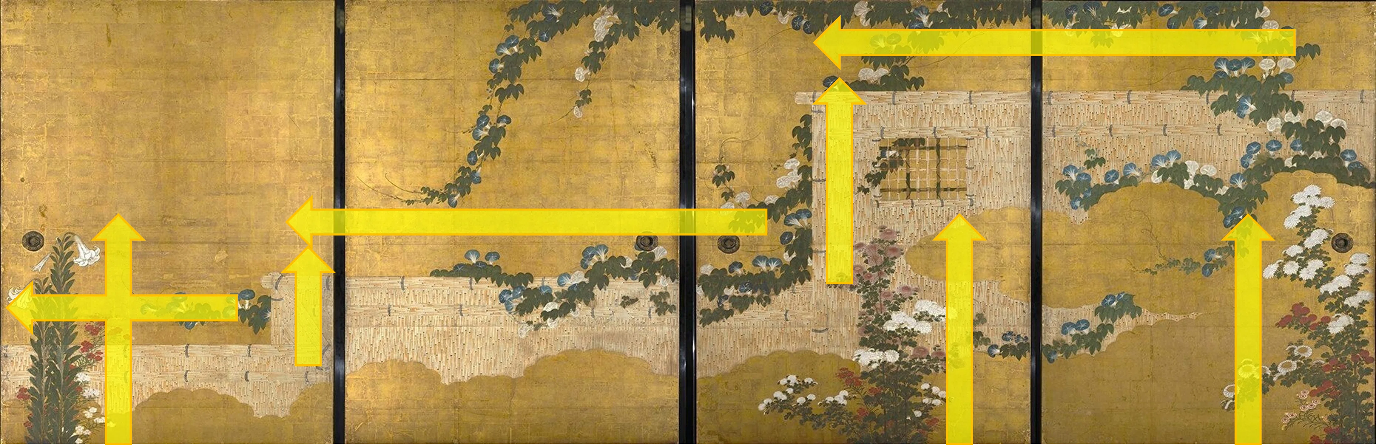 妙心寺展」出品作⑤ 狩野山楽・山雪《朝顔図襖》江戸時代 京都 天球院