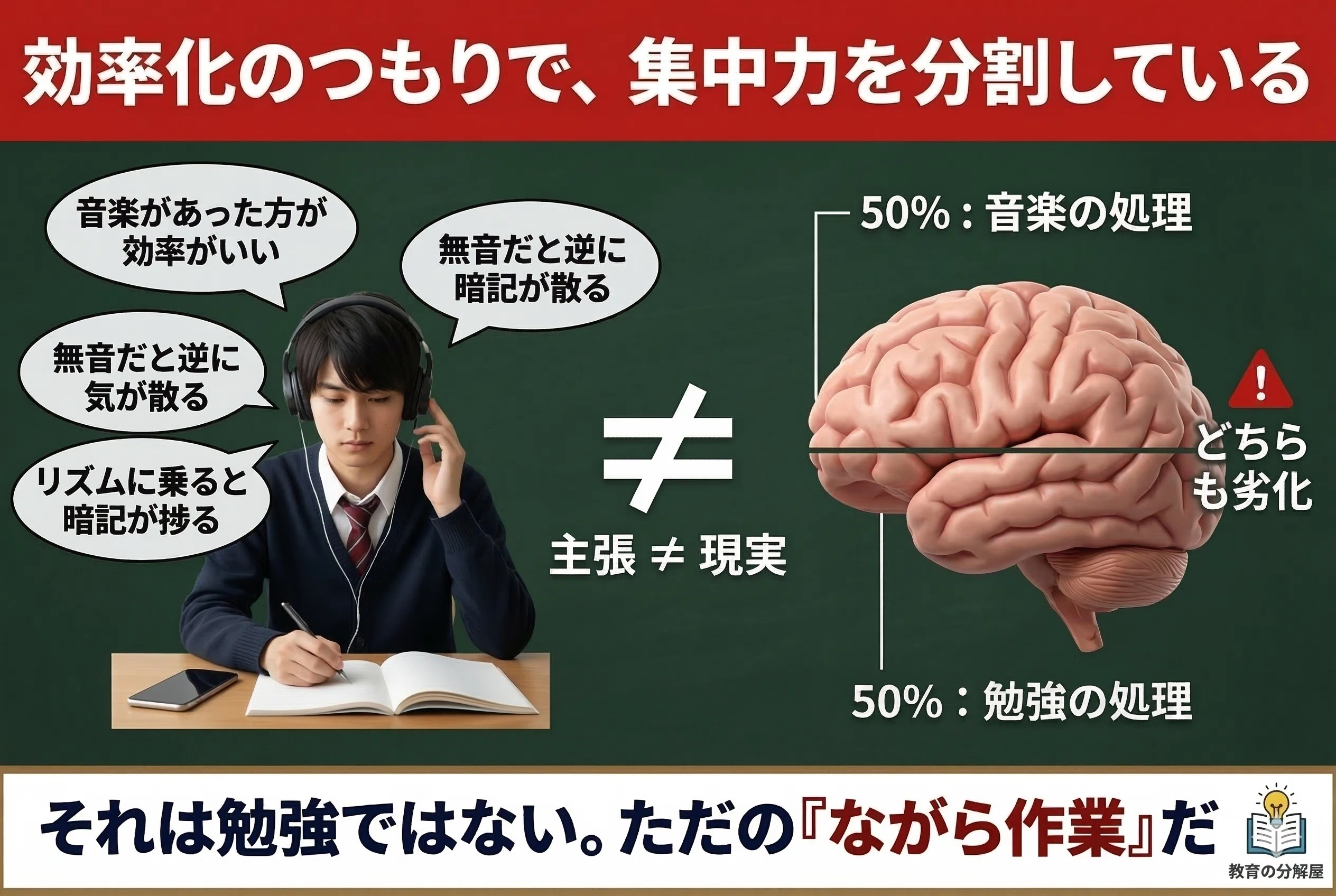 これだけはやめておけ】「音楽を聴きながら勉強」は今すぐやめろ。集中