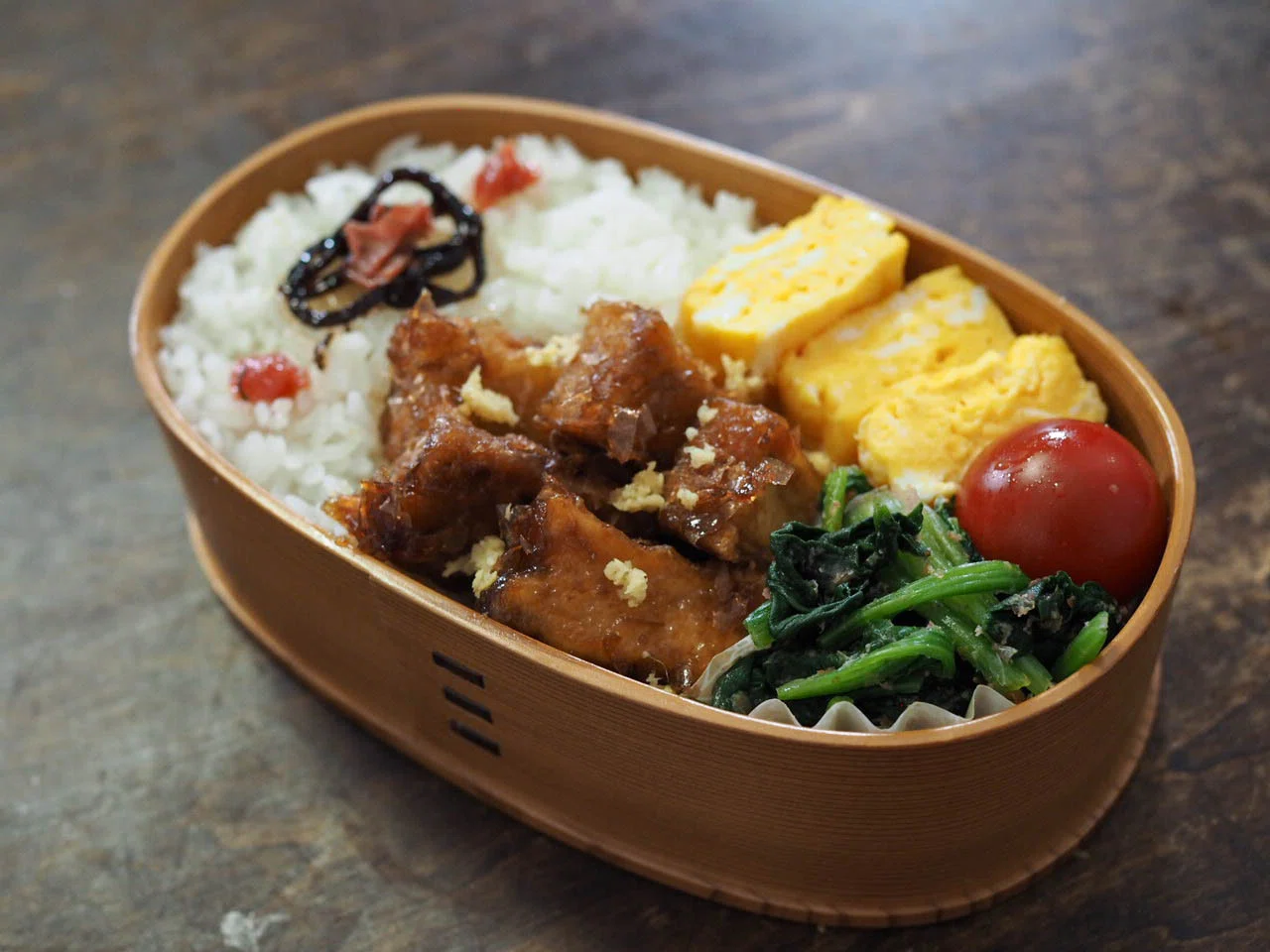 奥薗壽子の日めくりレシピ】ほうれんそうと厚揚げ照り焼きのお弁当｜奥