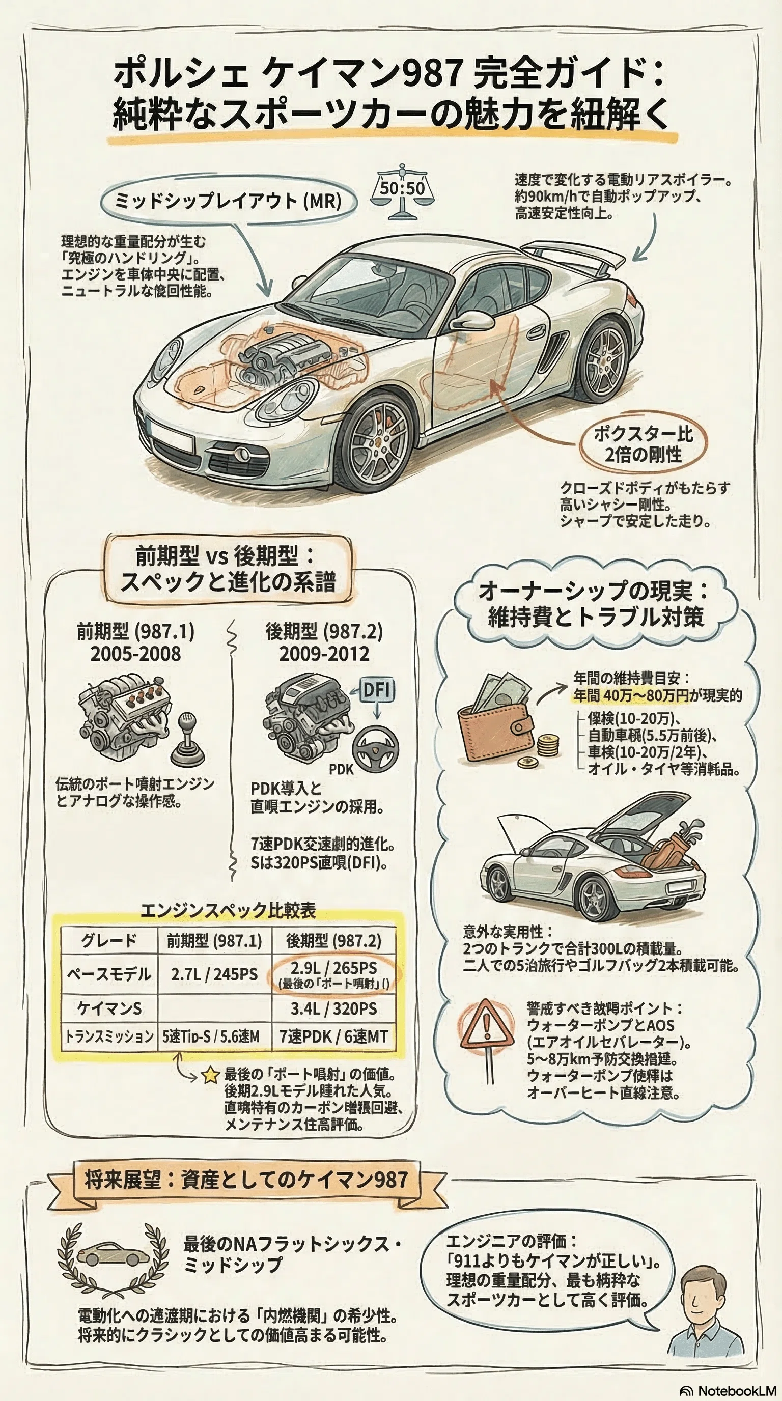 ポルシェ ケイマンS （987前期） 取扱説明書 C86 S ポルシェ Cayman
