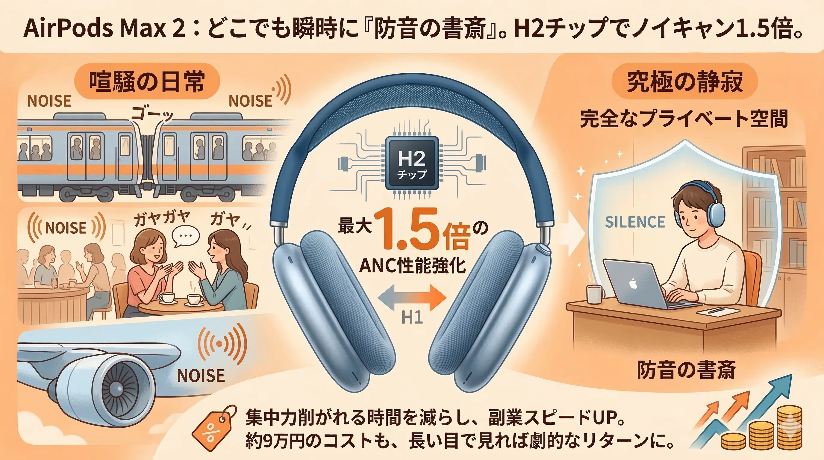 AirPods Max 2は高すぎる？9万円の投資で作業環境が激変する本当の理由
