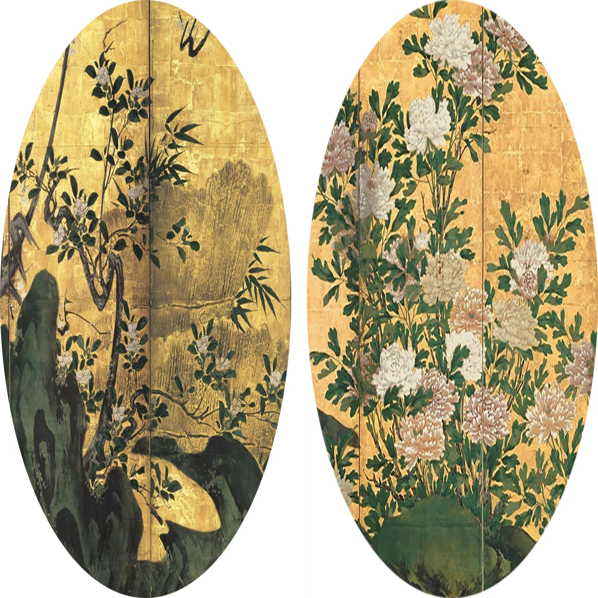 妙心寺展」出品作⑥ 海北友松《花卉図屏風》桃山時代 17世紀 妙心寺