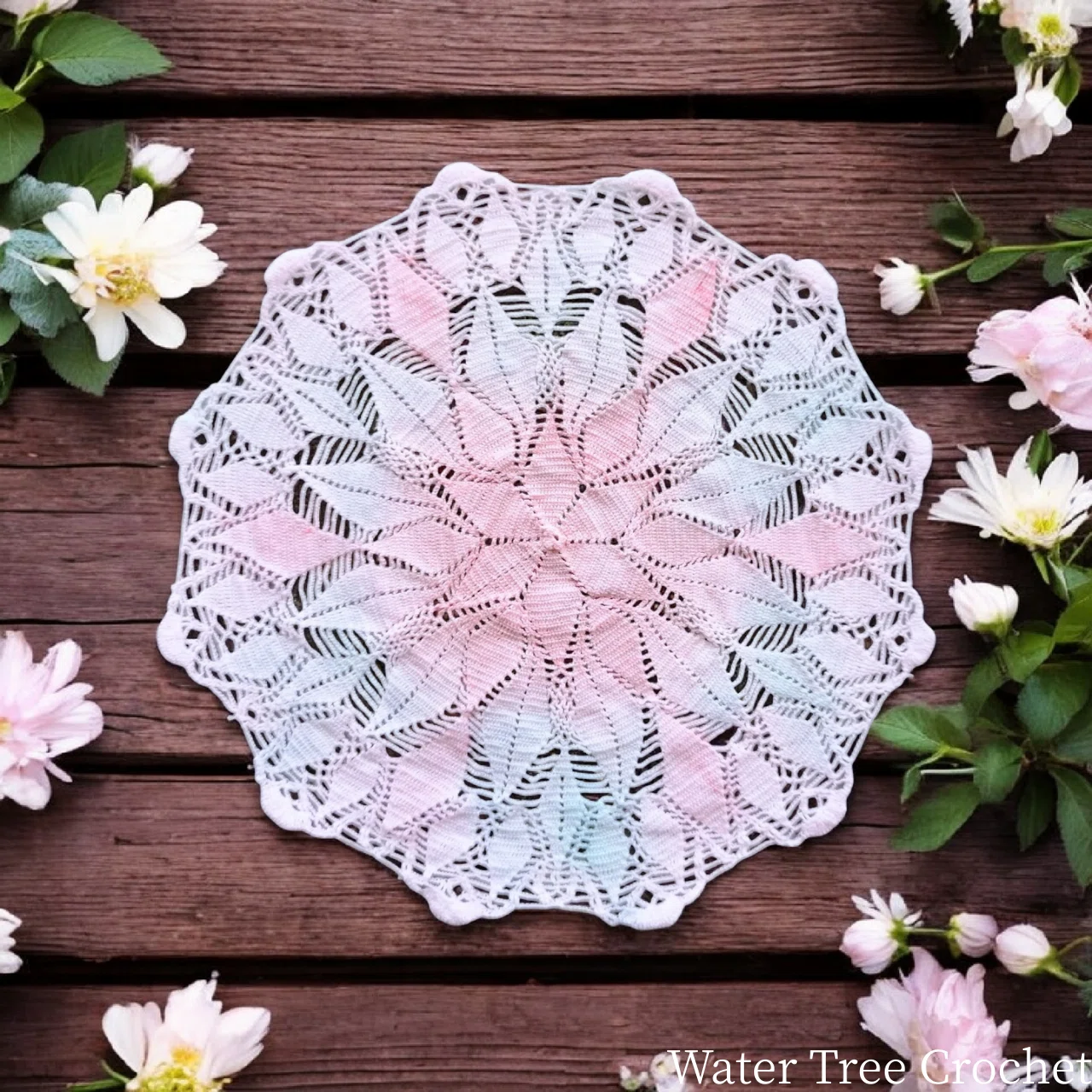 ドイリー　ハンドメイド　花 No.215 No.215 花 ドイリー レース編み No.210 花 ハンドメイド ドイリー その他