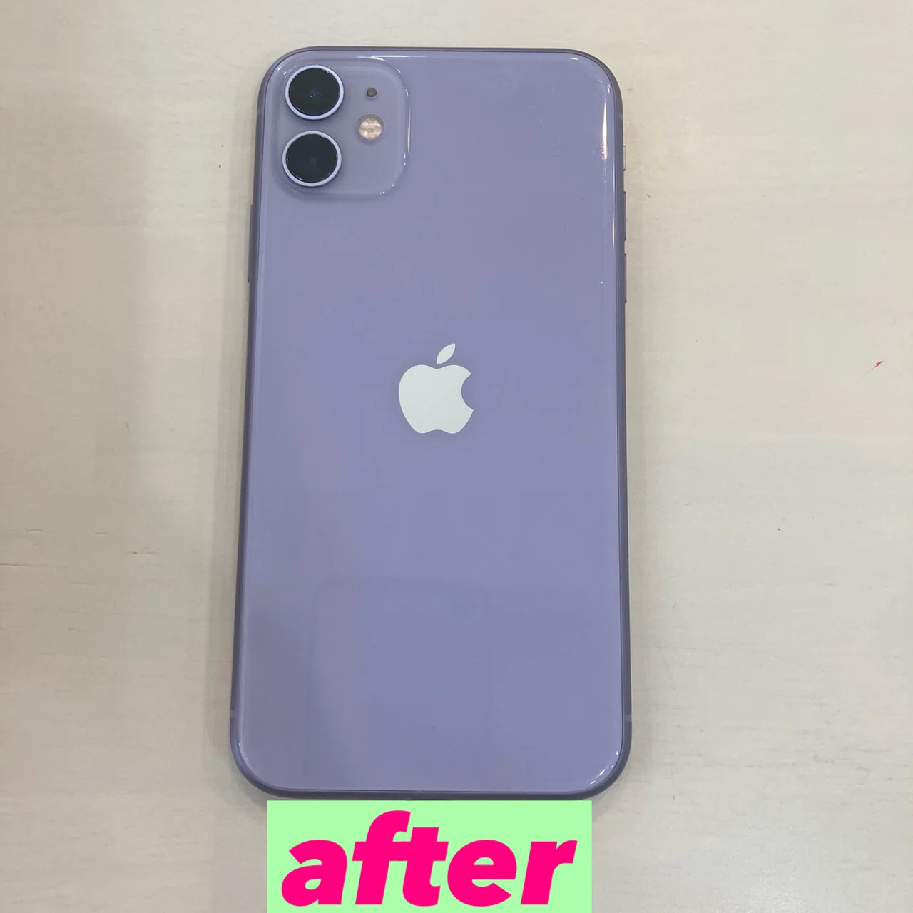 iPhone 11 パープル バッテリー交換済・画面傷無しケース2つ付 美品] iPhone 11 128 GB・パープル ・87%バッテリー(箱・中身全揃い