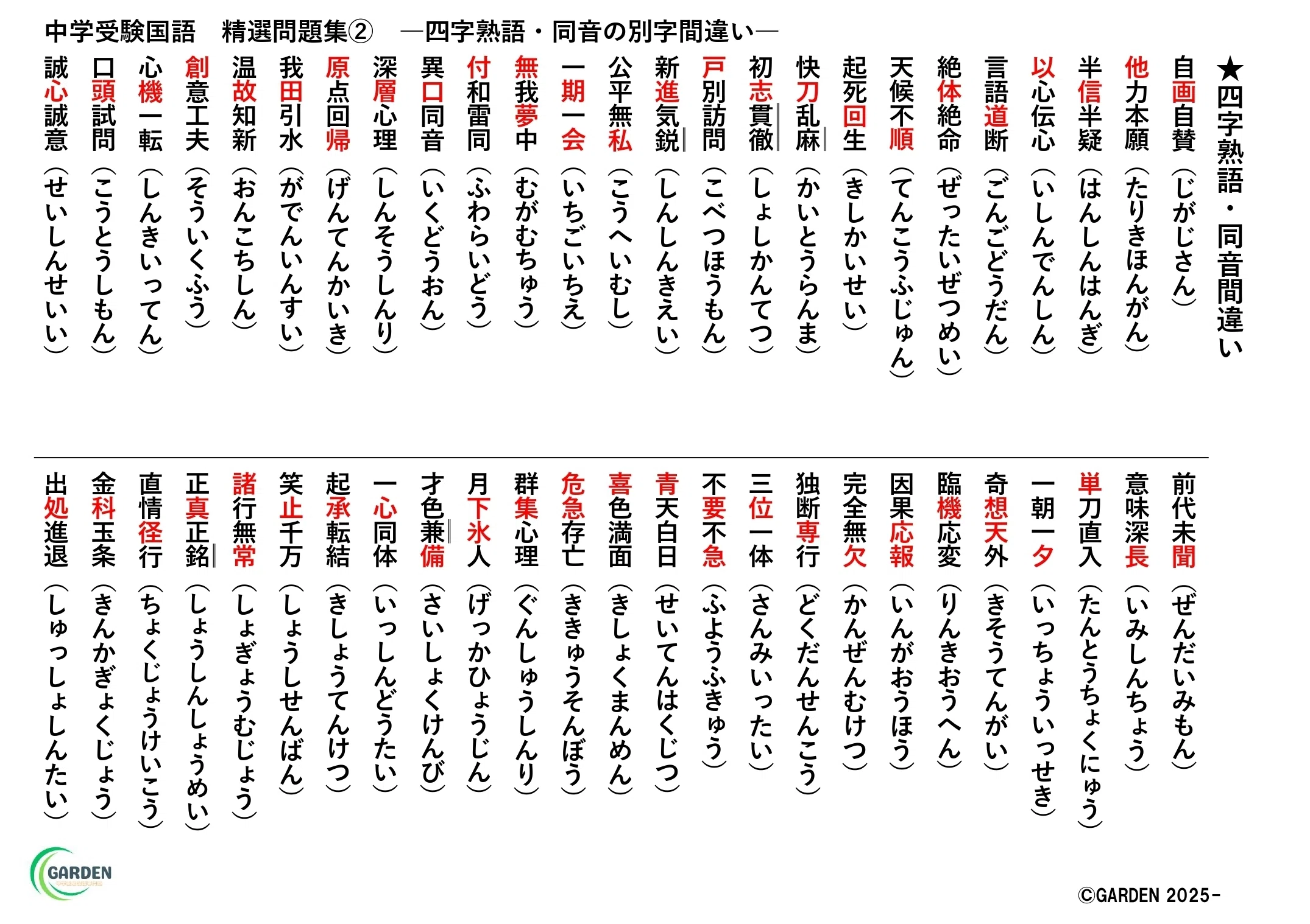 中学受験国語】入試で狙われる条件から攻略する「四字熟語」精選問題集
