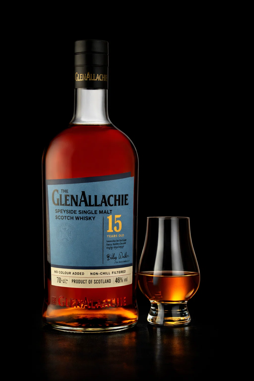 グレンアラヒー 15年（GlenAllachie 15 Years）｜グラスの底が見える