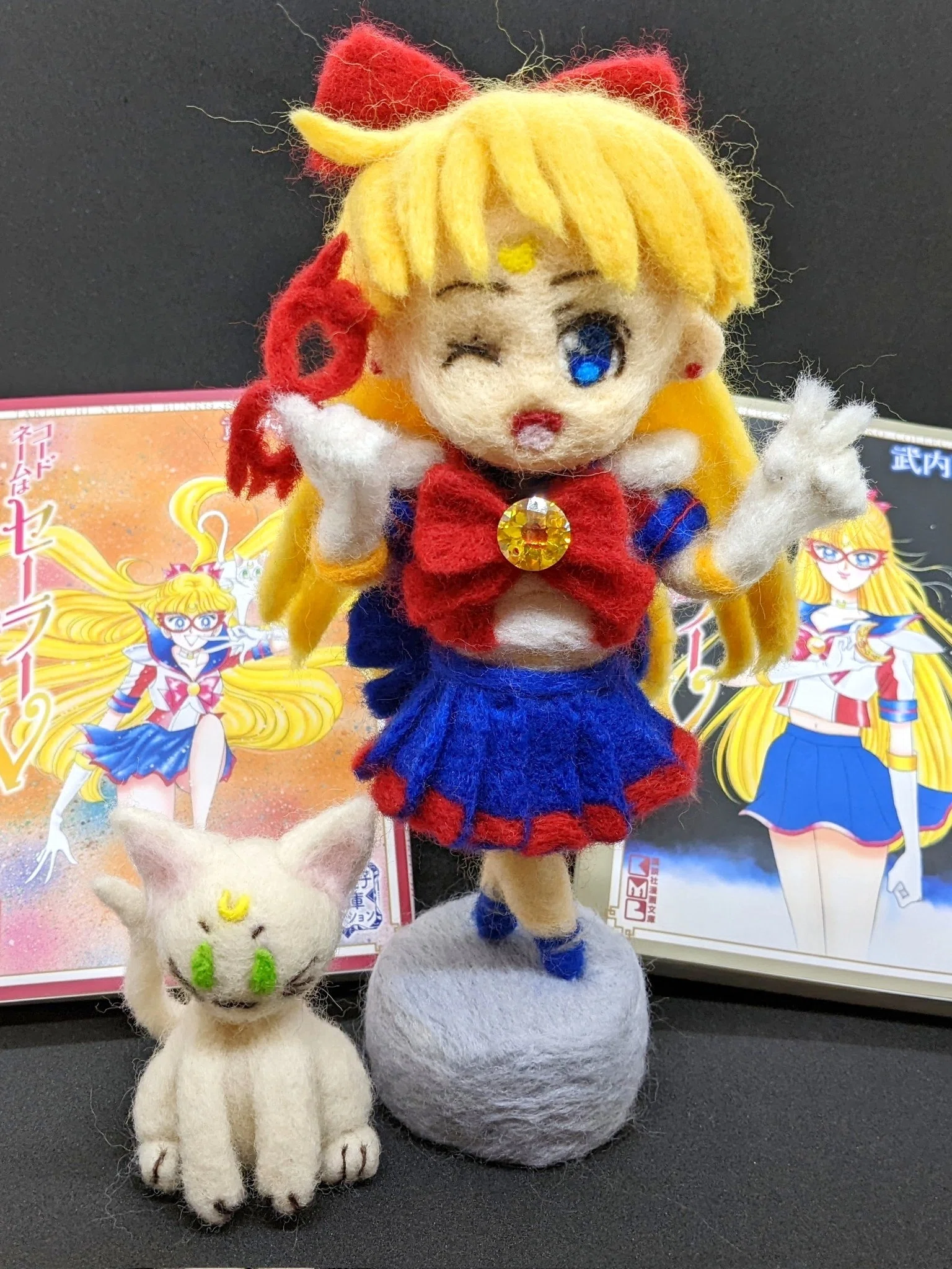 羊毛フェルトお人形　k.t.r-725ෆ‪ 羊毛フェルトお人形 k.t.r-725ෆ‪ 化けたい ぷっくりタヌキ 【羊毛‬