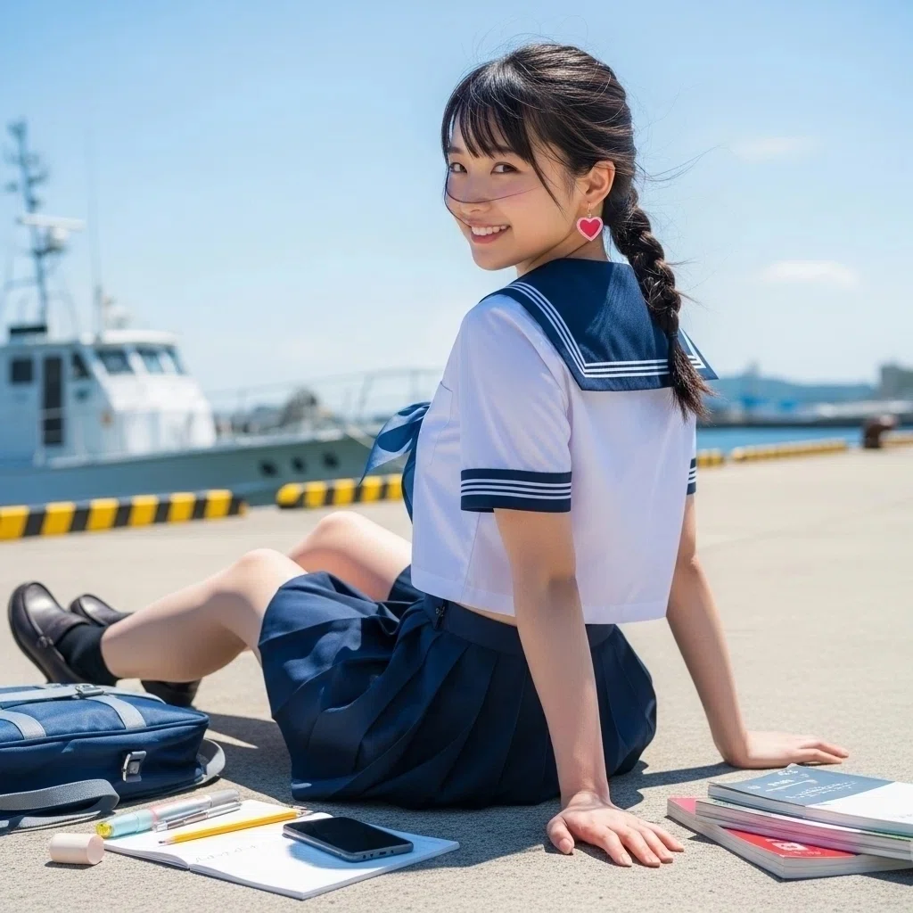 女子高生 可愛いポーズ 写真素材(AJ12)01