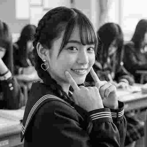 女子高生 可愛いポーズ 写真素材(AJ12)サンプル040