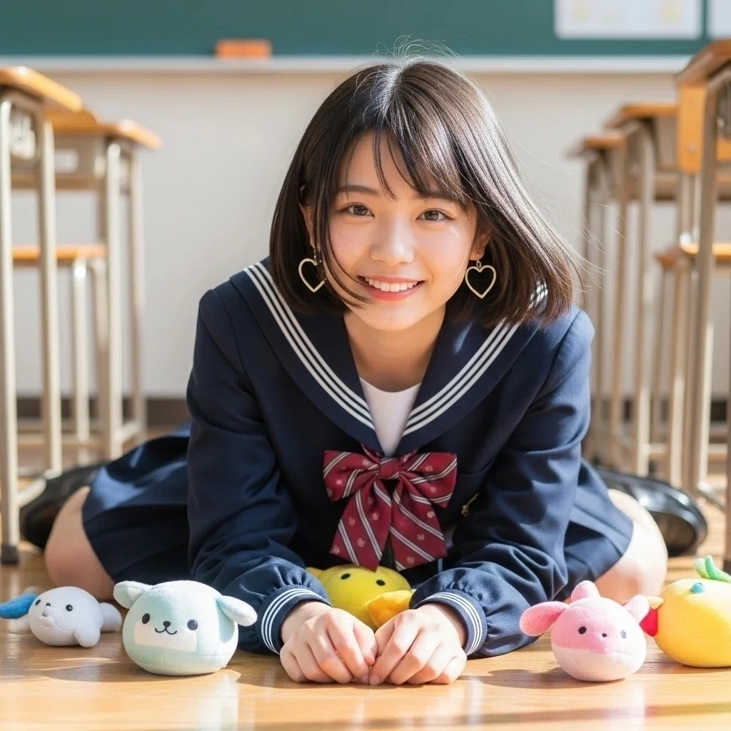 女子高生 可愛いポーズ 写真素材(AJ12)/写真販売 AI画像 有料<40枚:350円>商用利用可01