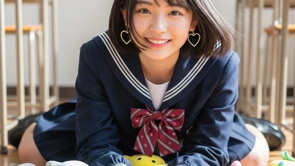 女子高生 可愛いポーズ 写真素材(AJ12)/写真販売 AI画像 有料<40枚:350円>商用利用可02