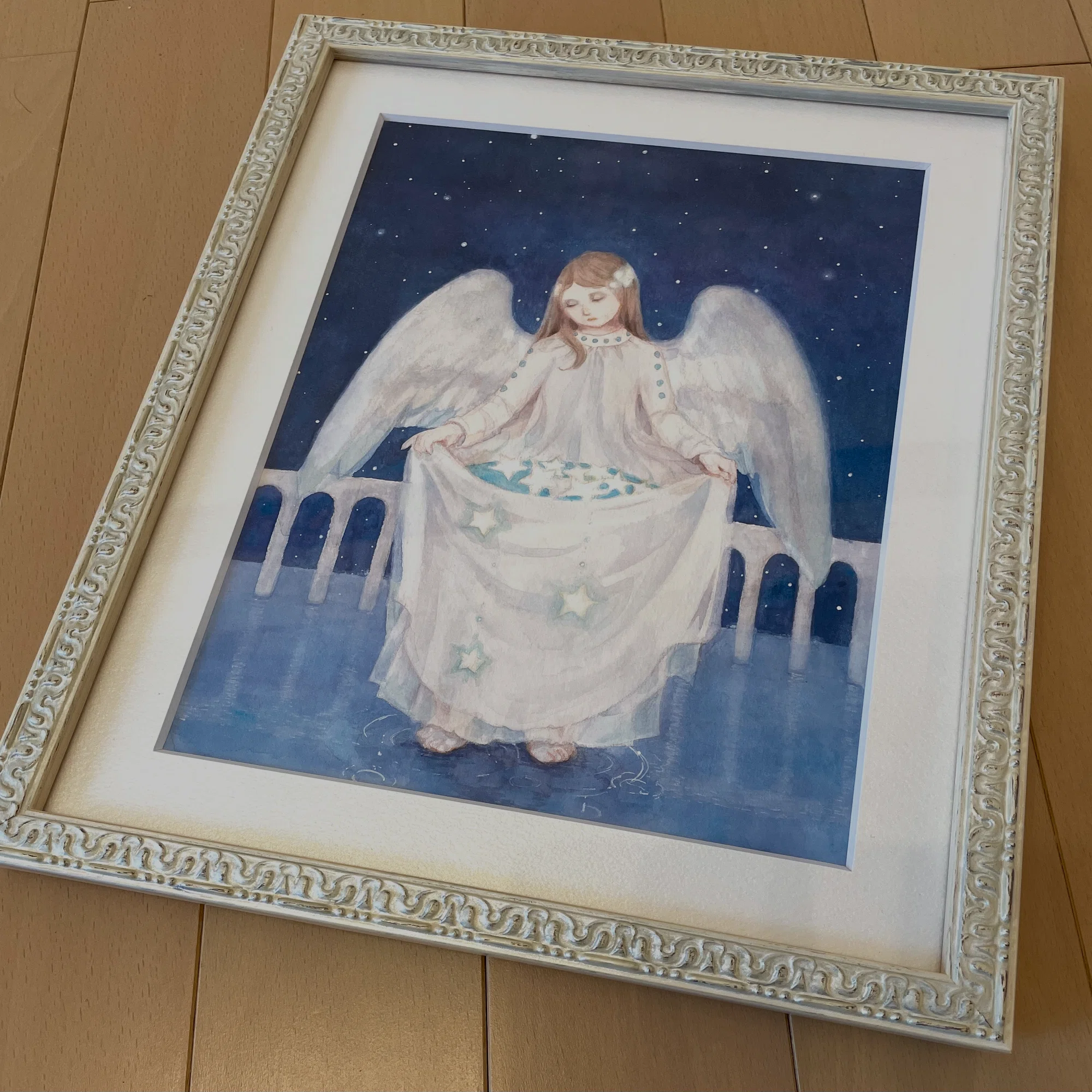 momorin 絵画4点　雪華の天使 なぜ天使を描くのか？苦手から育てた大切なモチーフ｜枯葉庭園