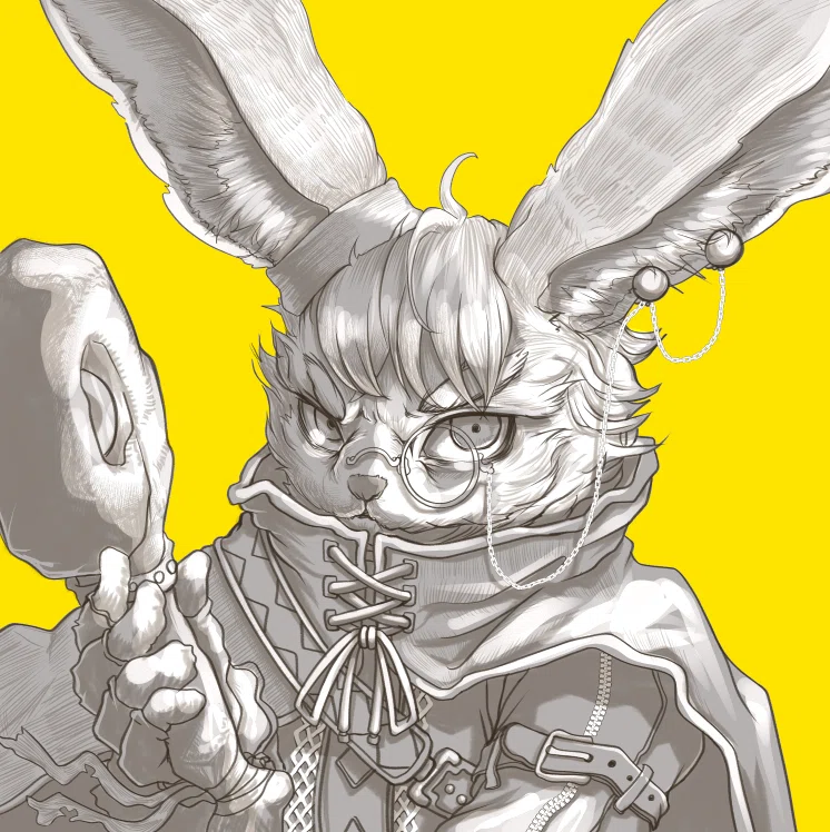 うさぎの獣人魔道士がかっこよく描けた！｜鹿角時計