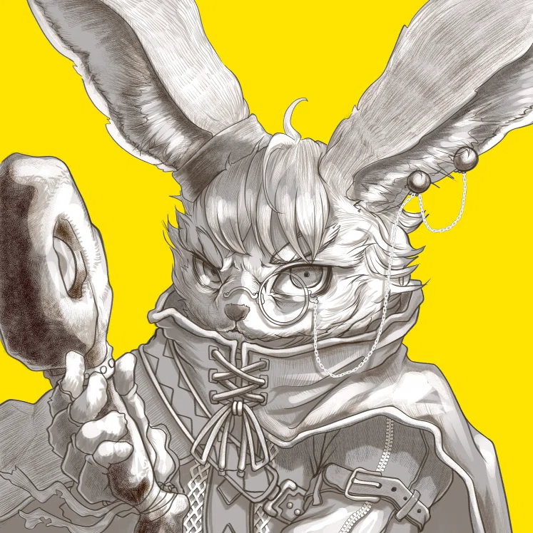 うさぎの獣人魔道士がかっこよく描けた！｜鹿角時計
