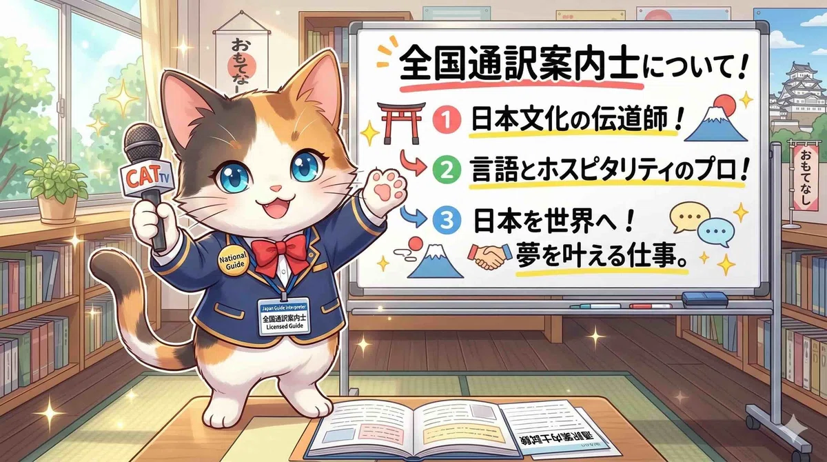 全国通訳案内士について意見を述べるインニャンコ