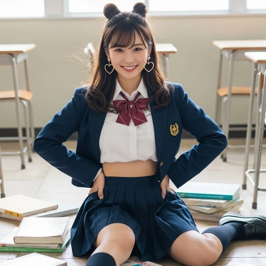 可愛い女子高生 写真素材(12AJ)01