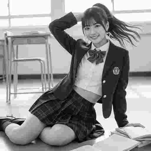 可愛い女子高生 写真素材(12AJ)サンプル024
