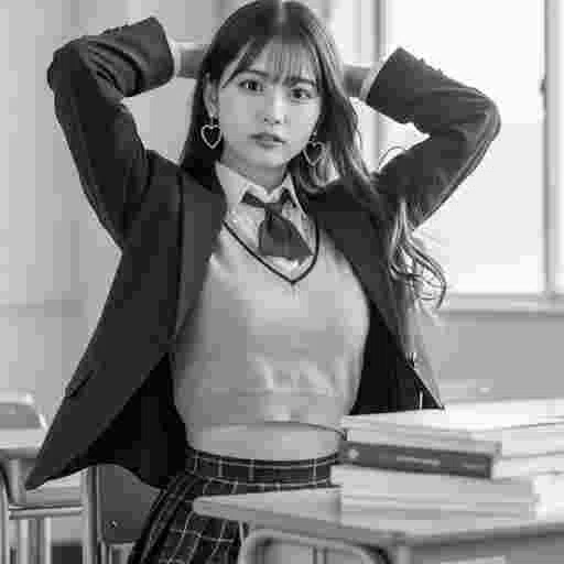 可愛い女子高生 写真素材(12AJ)サンプル031