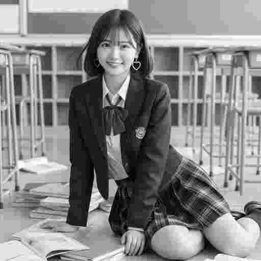 可愛い女子高生 写真素材(12AJ)サンプル039