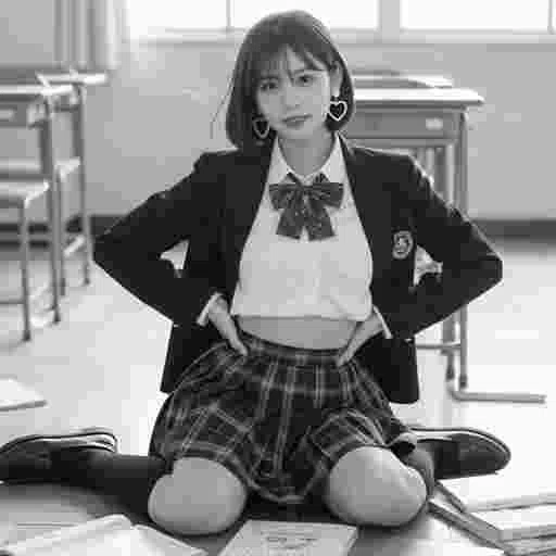 可愛い女子高生 写真素材(12AJ)サンプル032