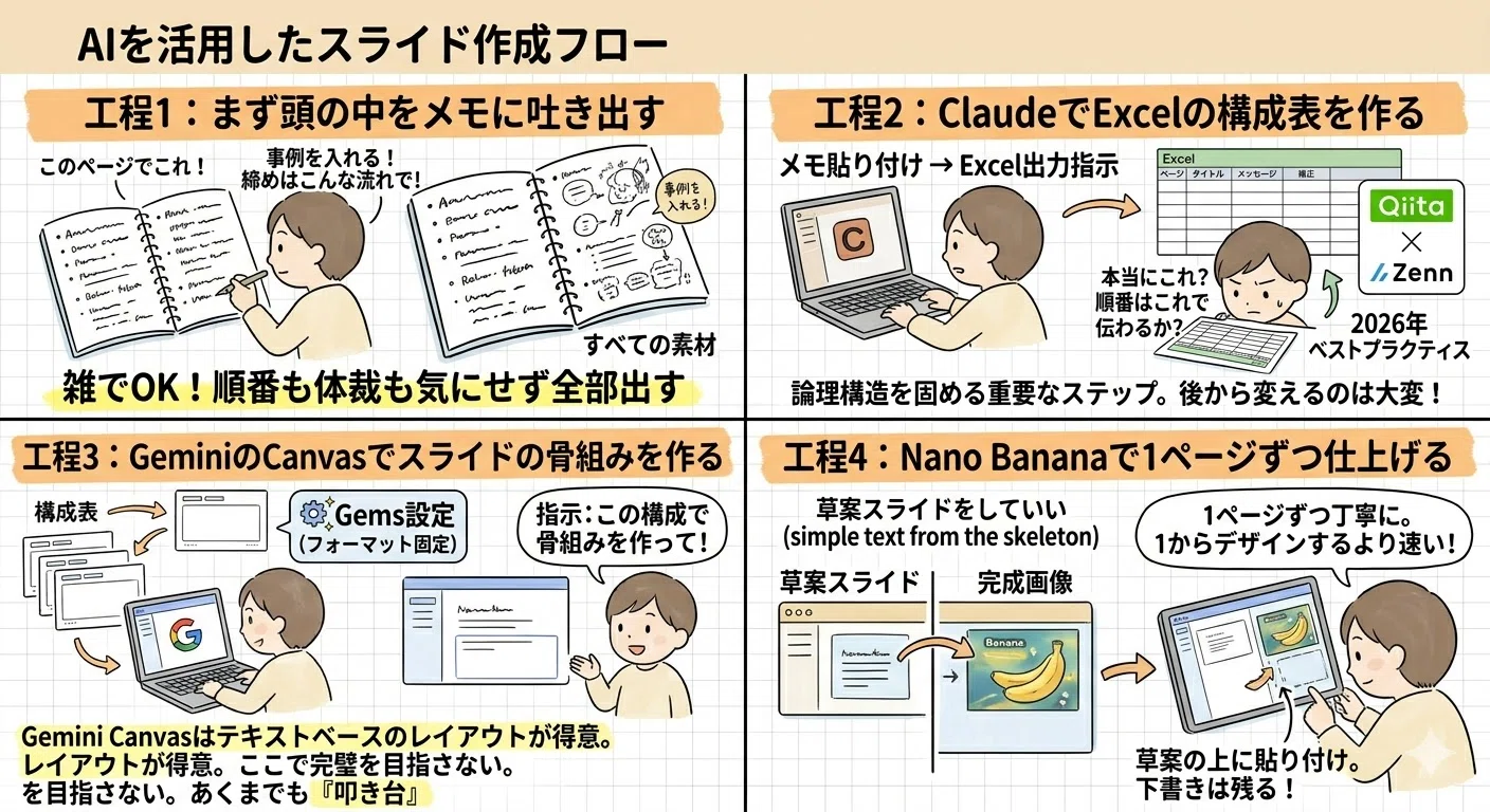 前日に28枚のスライドを仕上げ ── Claude×Geminiで作る、新しい