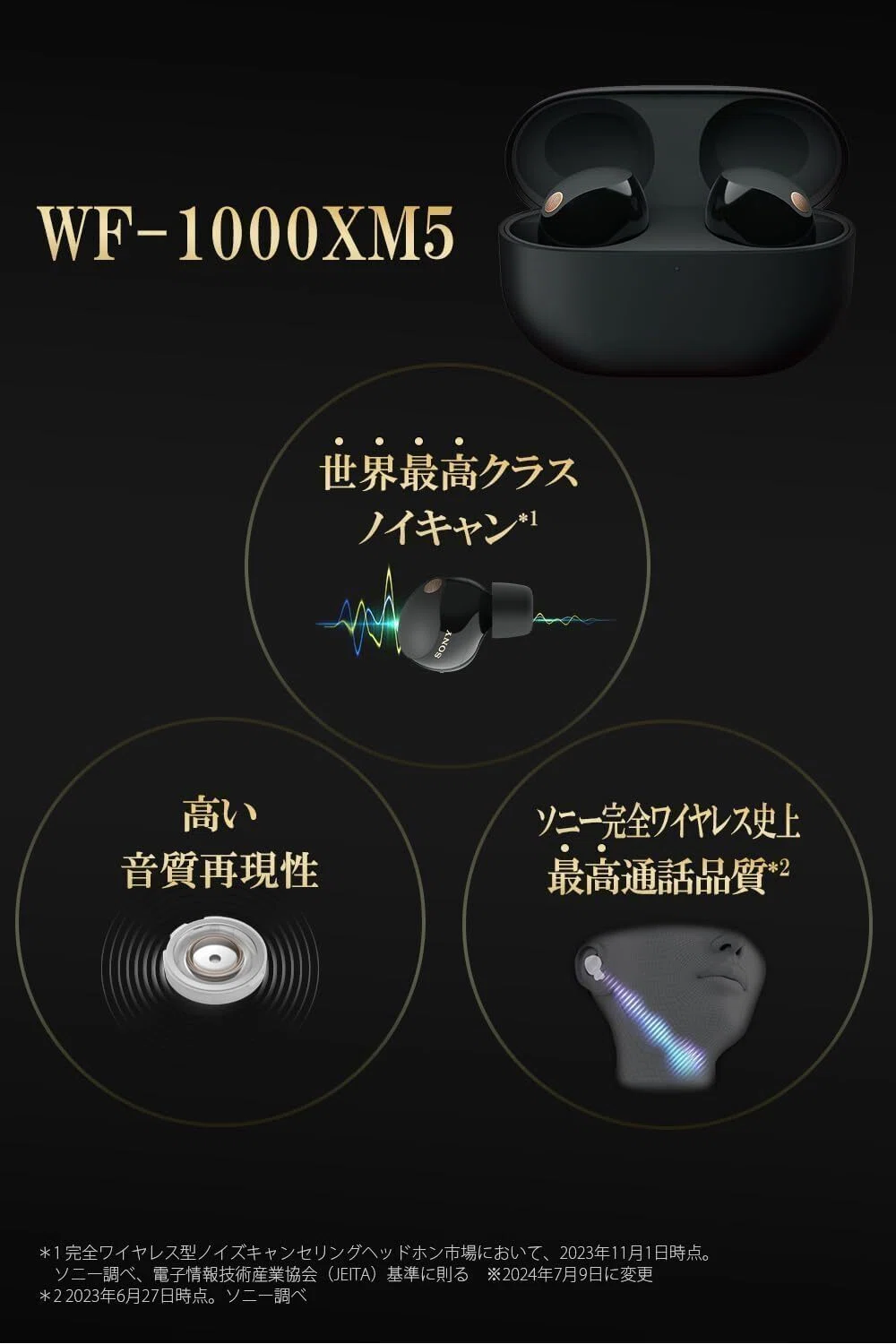 オーディオ機器 SONYワイヤレスノイズキャンセリングイヤホン WF