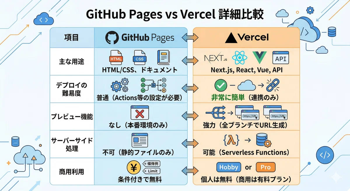 GitHub Pages vs Vercel：Webサイト公開にはどちらを選ぶべき？｜daruma_ad