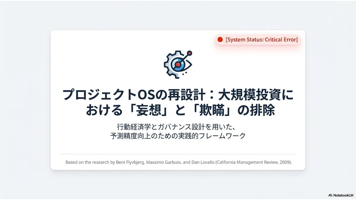 巨大インフラプロジェクトの「妄想」と「欺瞞」：なぜ専門家の予測は常に外れるのか？【読む・聴く・図解でわかる | マルチモーダル解説】｜東北 ...