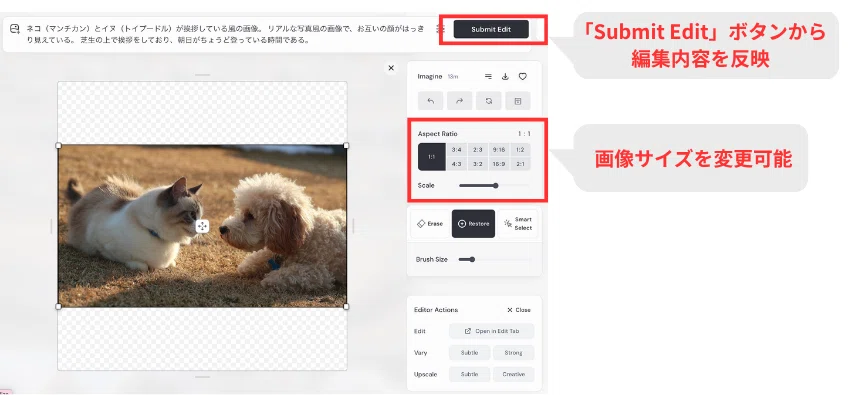 Submit Editボタンを押して編集の内容を反映する