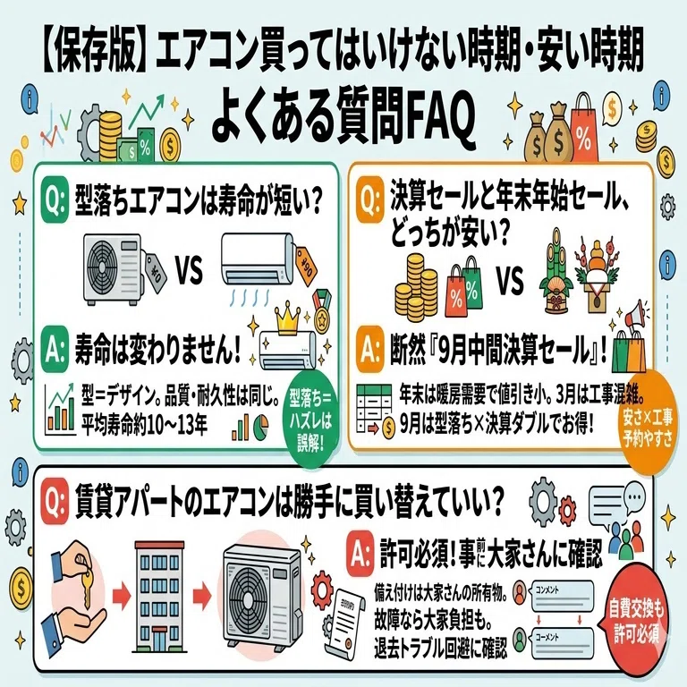 2026年版】エアコンを買ってはいけない時期とは？一番安い時期と 