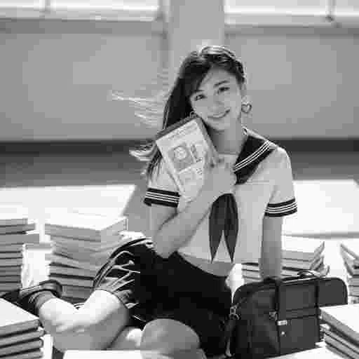女子高生<勉強>写真素材(12AJ)サンプル04