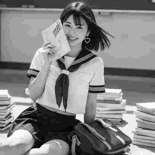 女子高生<勉強>写真素材(12AJ)サンプル05