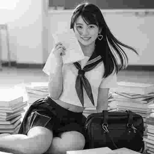 女子高生<勉強>写真素材(12AJ)サンプル02