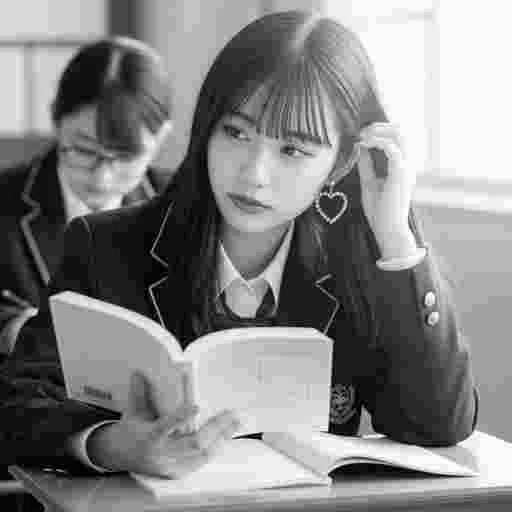 女子高生<勉強>写真素材(12AJ)サンプル038
