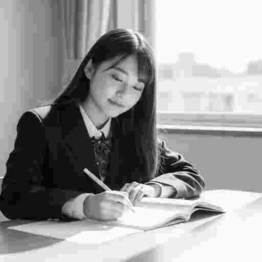 女子高生<勉強>写真素材(12AJ)サンプル017