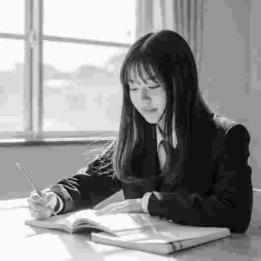 女子高生<勉強>写真素材(12AJ)サンプル016