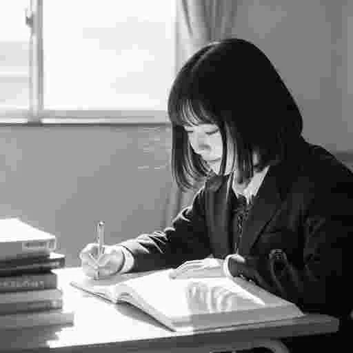 女子高生<勉強>写真素材(12AJ)サンプル030