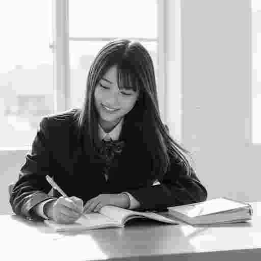 女子高生<勉強>写真素材(12AJ)サンプル040