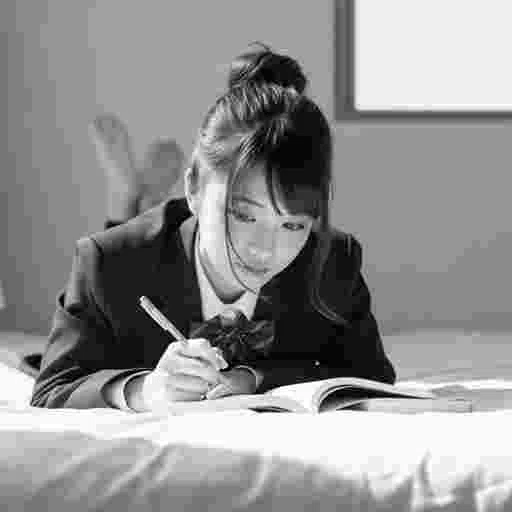 女子高生<勉強>写真素材(12AJ)サンプル021