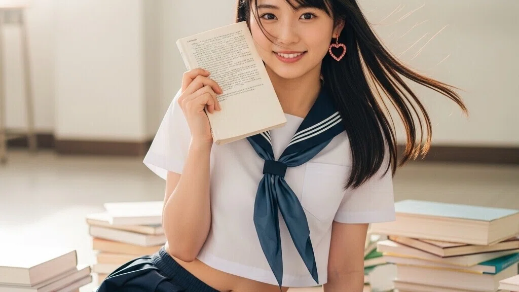女子高生<勉強>写真素材(12AJ)/写真販売 AI画像 有料<40枚:350円>商用利用可02
