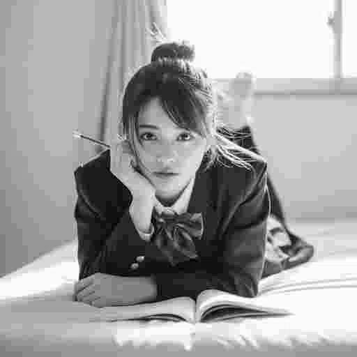 女子高生<勉強>写真素材(12AJ)/写真販売 AI画像 有料<40枚:350円>商用利用可(サンプル)025