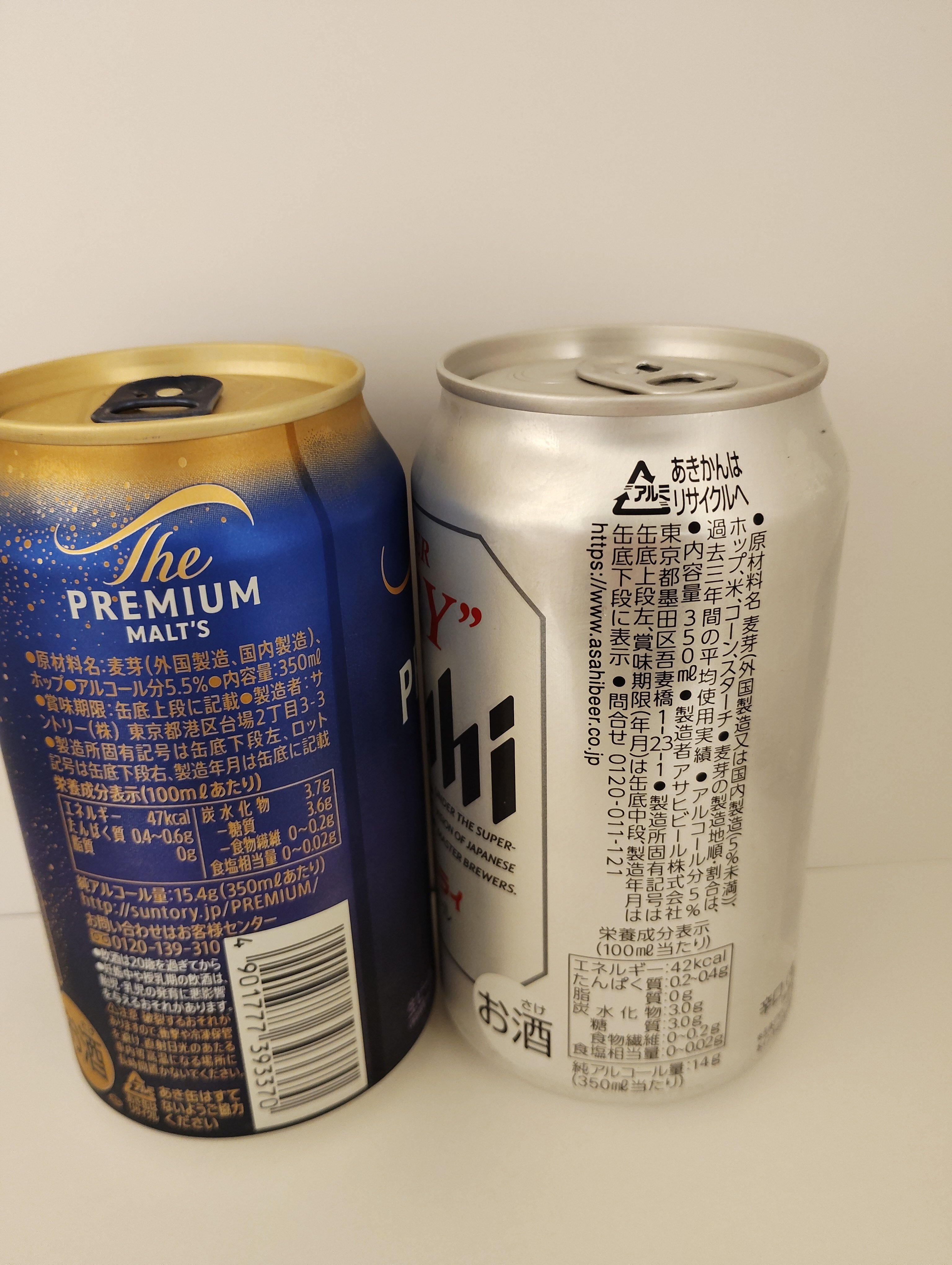ザ・プレミアム・モルツ アサヒスーパードライを飲み比べ／大手ビール